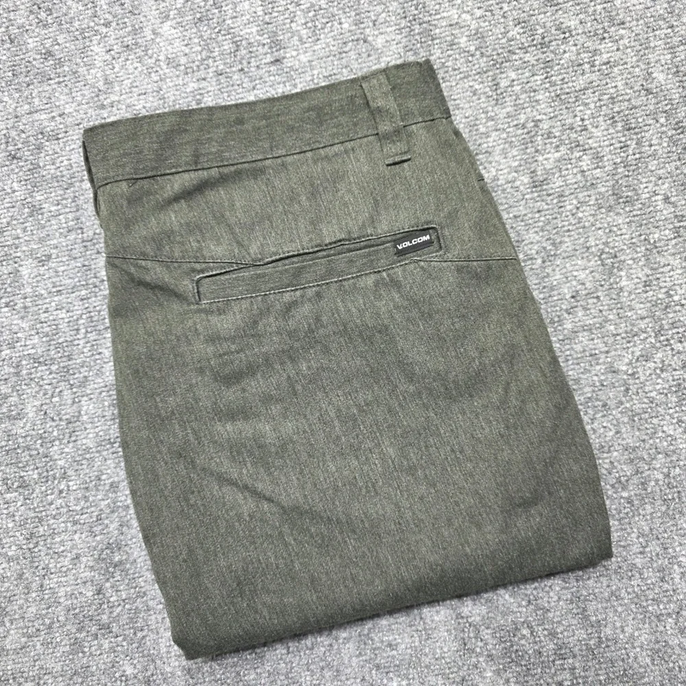 Volcom Vmonty Modern Stretch Chino Pants Men's 36 Heather Olive Green A11313S1